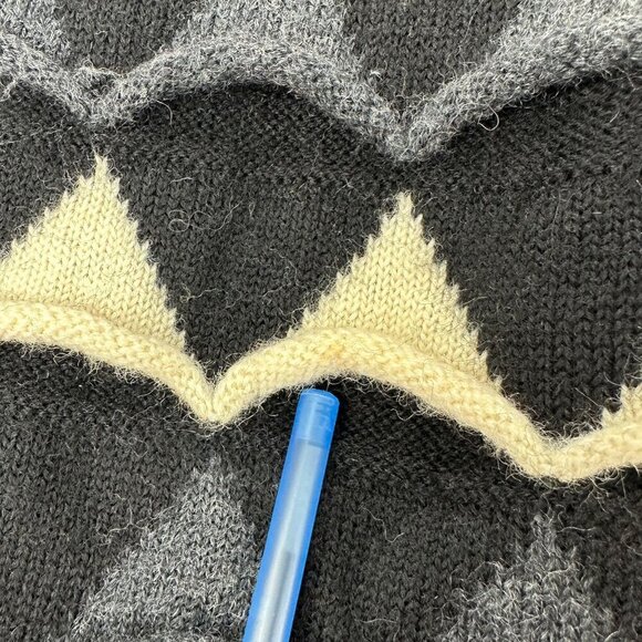 Coogi Australia Men's XL Pure Wool Knit Sweater Black Cream - Picture 4 of 14